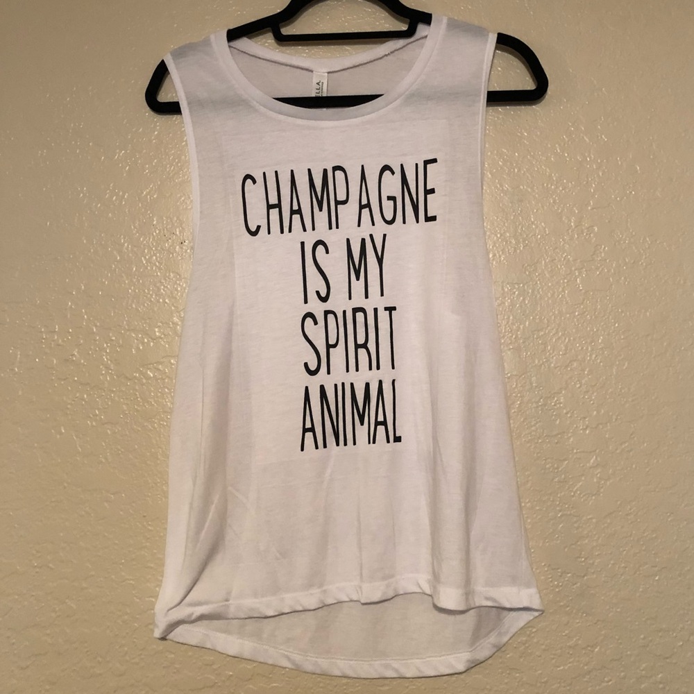 Bella Canvas Champagne Is My Spirit Animal Muscle Tee Tank
